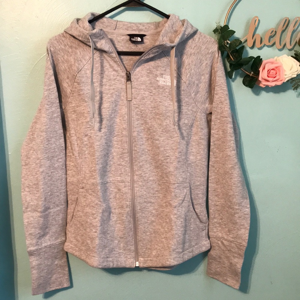 The North Face Gray Full Zip-up Athletic Sweatshirt with Hoodie